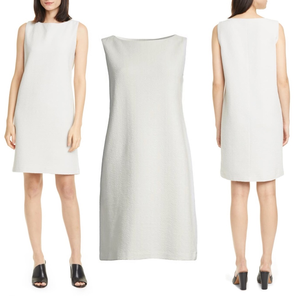 Eileen fisher stretch cotton chevron shift dress FINAL PRICE NO OFFER CONSIDERED
